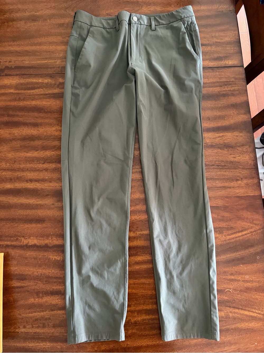CRZ YOGA Olive Green Straight-Leg Chinos 34